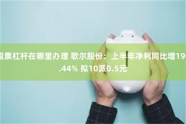 股票杠杆在哪里办理 歌尔股份：上半年净利同比增190.44% 拟10派0.5元