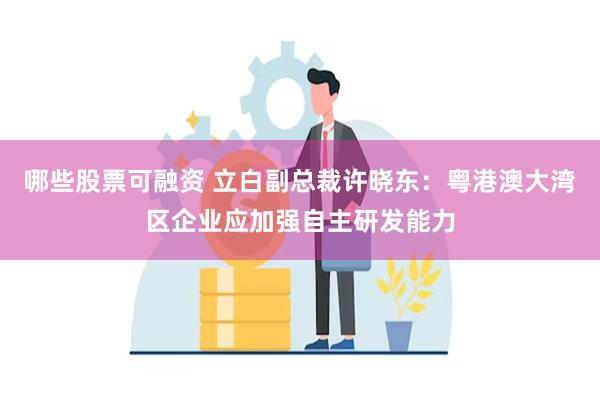 哪些股票可融资 立白副总裁许晓东：粤港澳大湾区企业应加强自主研发能力