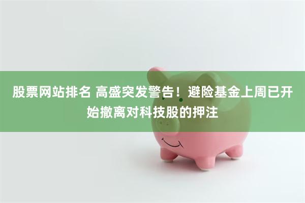 股票网站排名 高盛突发警告！避险基金上周已开始撤离对科技股的押注