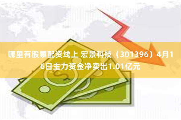 哪里有股票配资线上 宏景科技（301396）4月16日主力资金净卖出1.01亿元